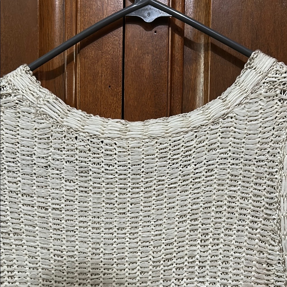 Etcetera Cream Ribbed Ruffled Tank Top - Picture 5 of 7